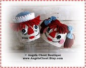 Crochet Raggedy Ann and Andy Inspired Beanie Hat PDF Pattern Sizes Newborn to Adult Boutique Design - No. 61 by AngelsChest