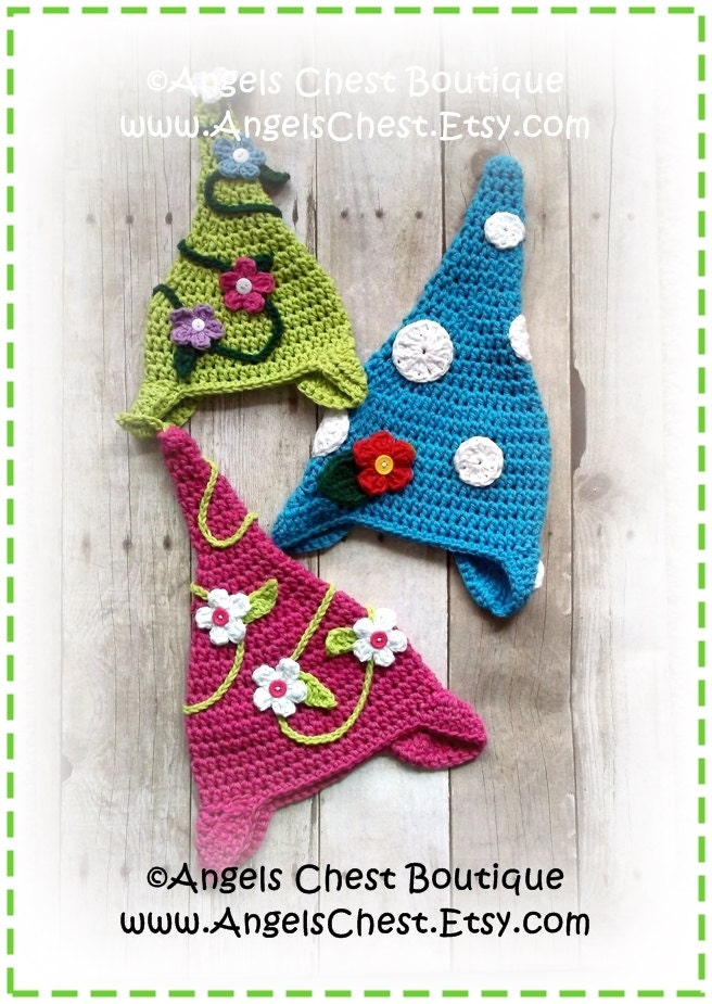 Crochet GARDEN GNOME Hat PDF Pattern Sizes Newborn to Adult Boutique Design - No. 58 by AngelsChest