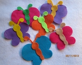 Easter Craft Kits- Felt Butterfly Shapes---DIY Kits for Spring-Rainbow Colors Butterflies-Felt Die Cut Butterfly