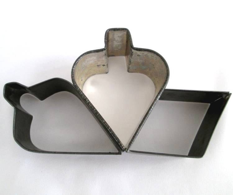 Vintage Tin Cookie Cutters Spade Diamond Shape