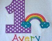 Girls' Birthday Rainbow  Short Sleeve Onesie