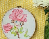 Vintage Tea Towel Hoop Wall Art