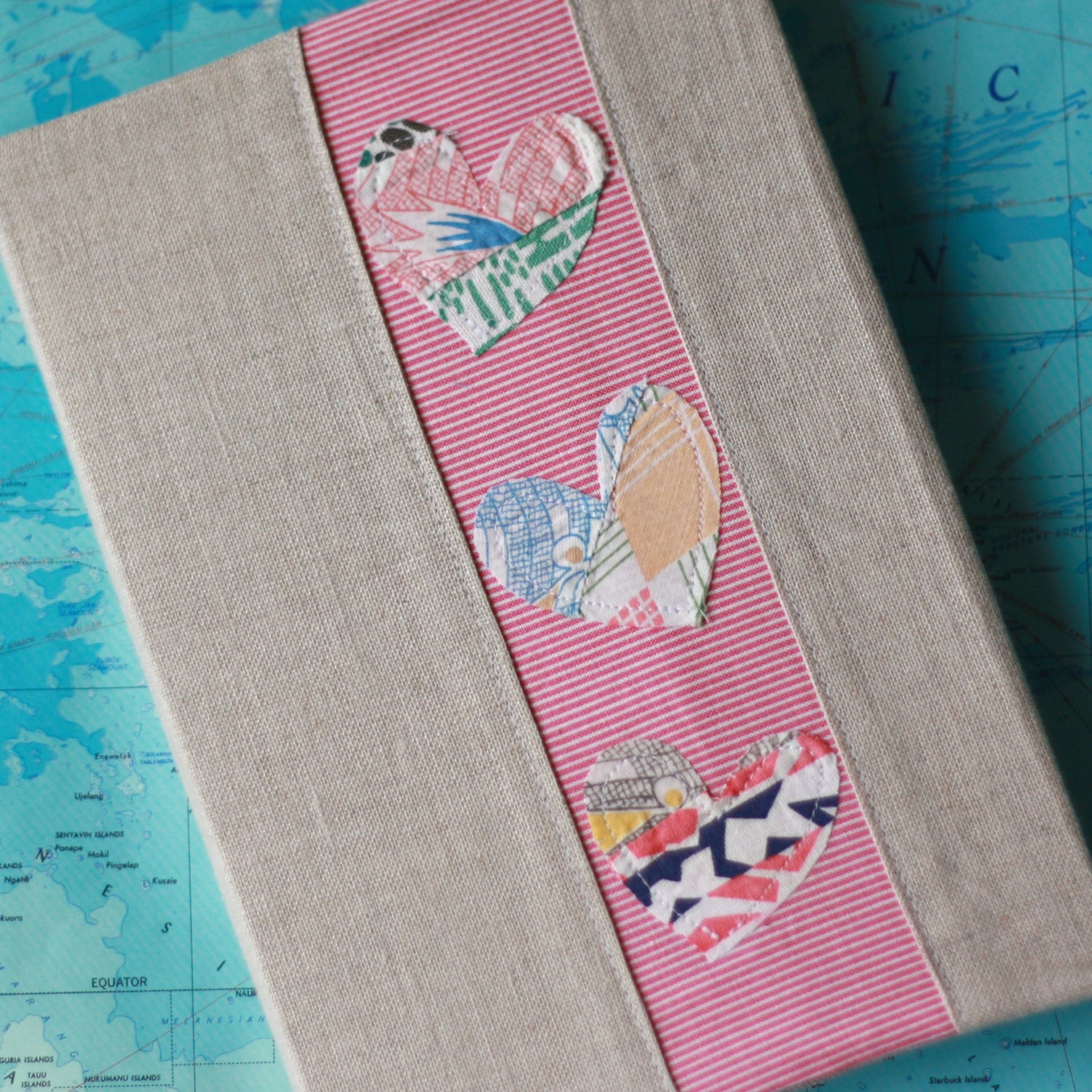 Linen Journal Cover in Pink