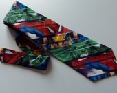 Ready to ship - Superhero Ties - Men's Necktie slashed design  avengers