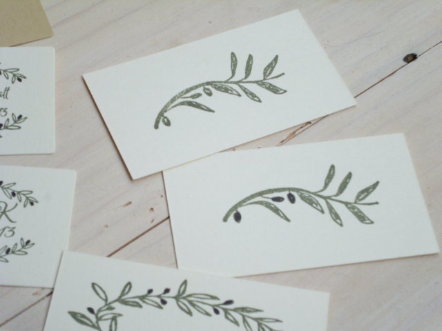 Sketched Olive Branch Olive Wood Stamp