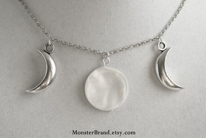 Celestial Triple Moon Phase Necklace