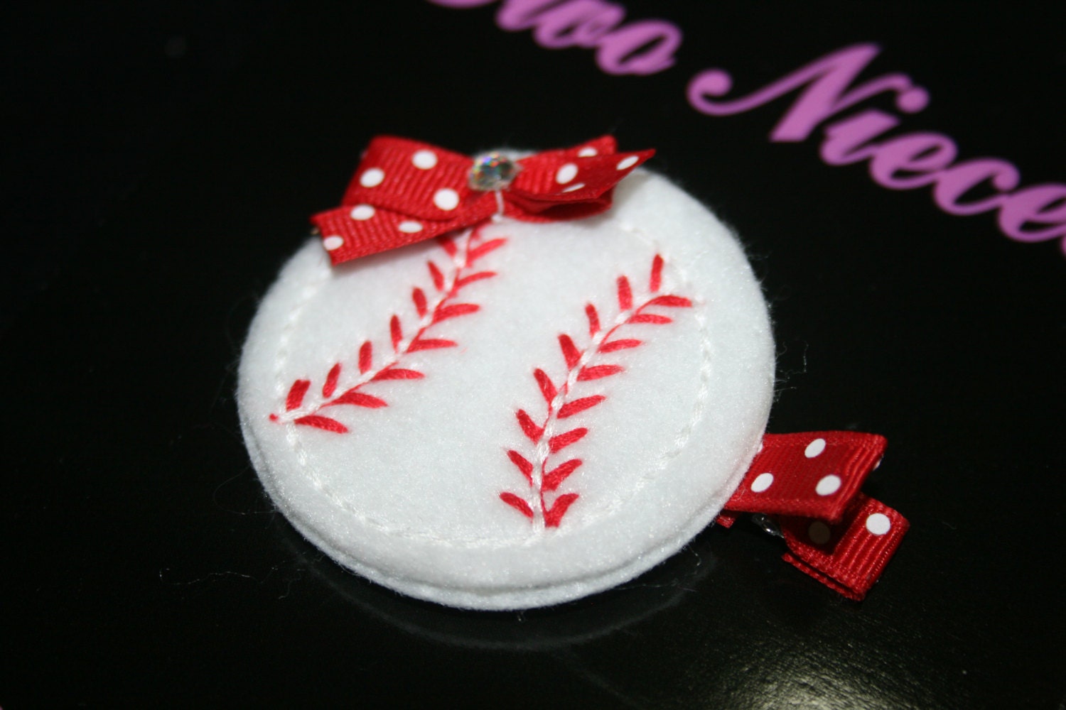 Two Nieces Baseball Bling clippie