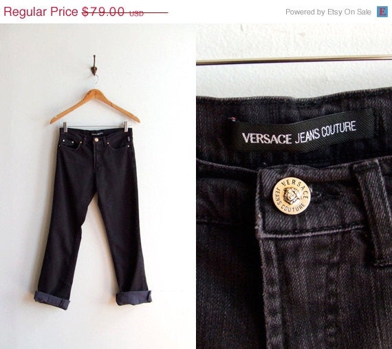30% OFF FLASH SALE / Vintage Versace couture black denim jeans