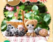 Use Wool Felt to make Sweet Cute Cat : with material and tools --- Chinese Material Kit can make 2
