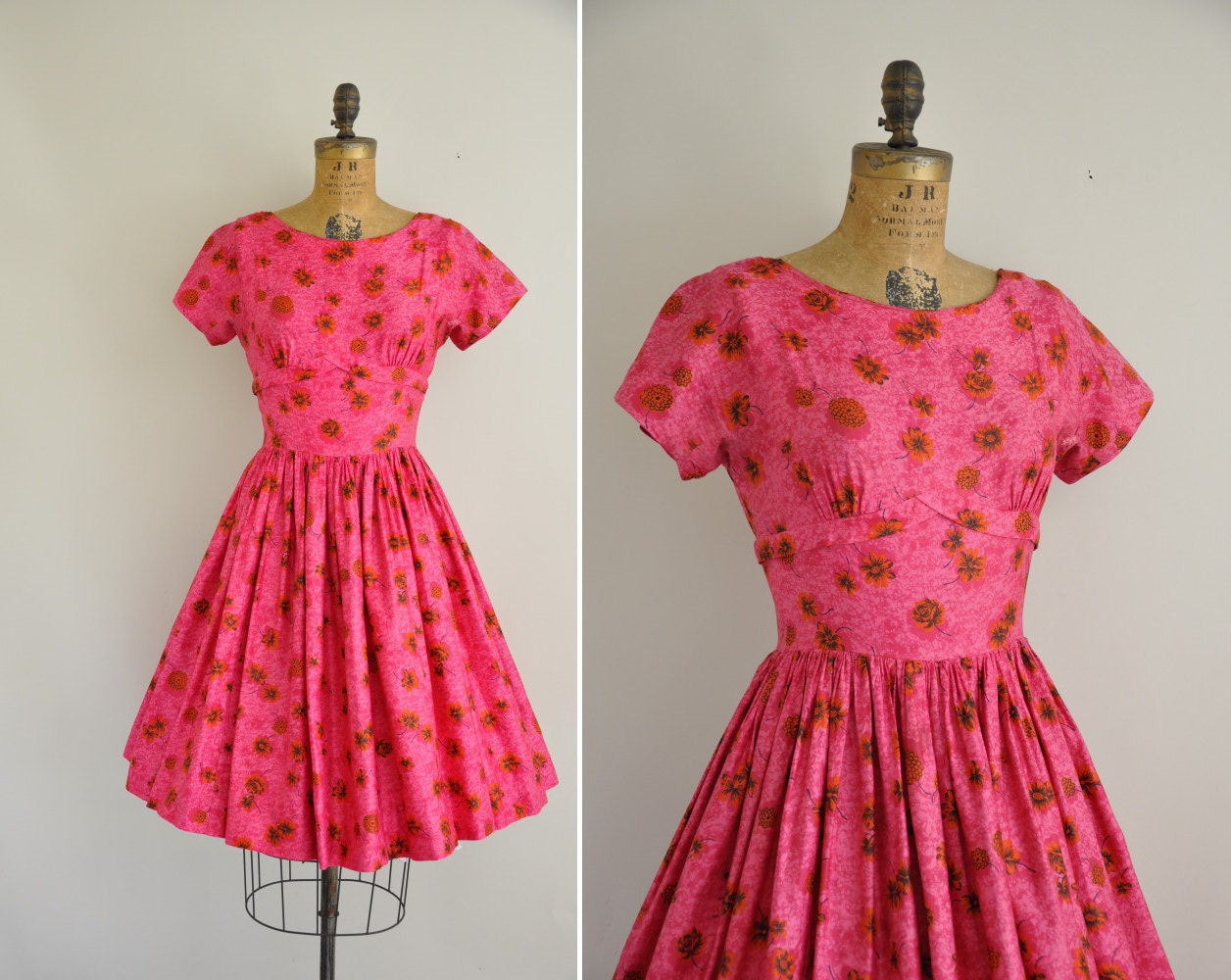 vintage 1950s dress / 50s Jonathan Logan dress / 1950s designer cotton dress