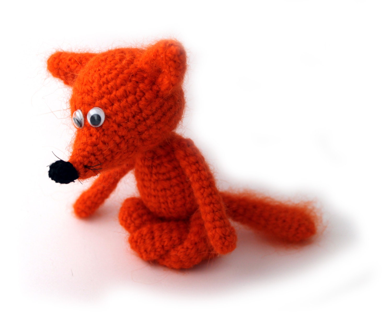 OOAK Art Doll Miniature Fox - Crochet Fox - Art Doll - Animal Fox - Yoga Fox - Made In Israel