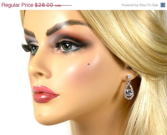 ON SALE Austrian Crystal Earrings, Crystal Bridal Earrings, Drop Earrings, Wedding Jewelry, Bridal Accessories