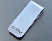 Father's Day Gift - Personalized Money Clip Hand Stamped Custom Personalized Money Clip Husband Father Brother Man
