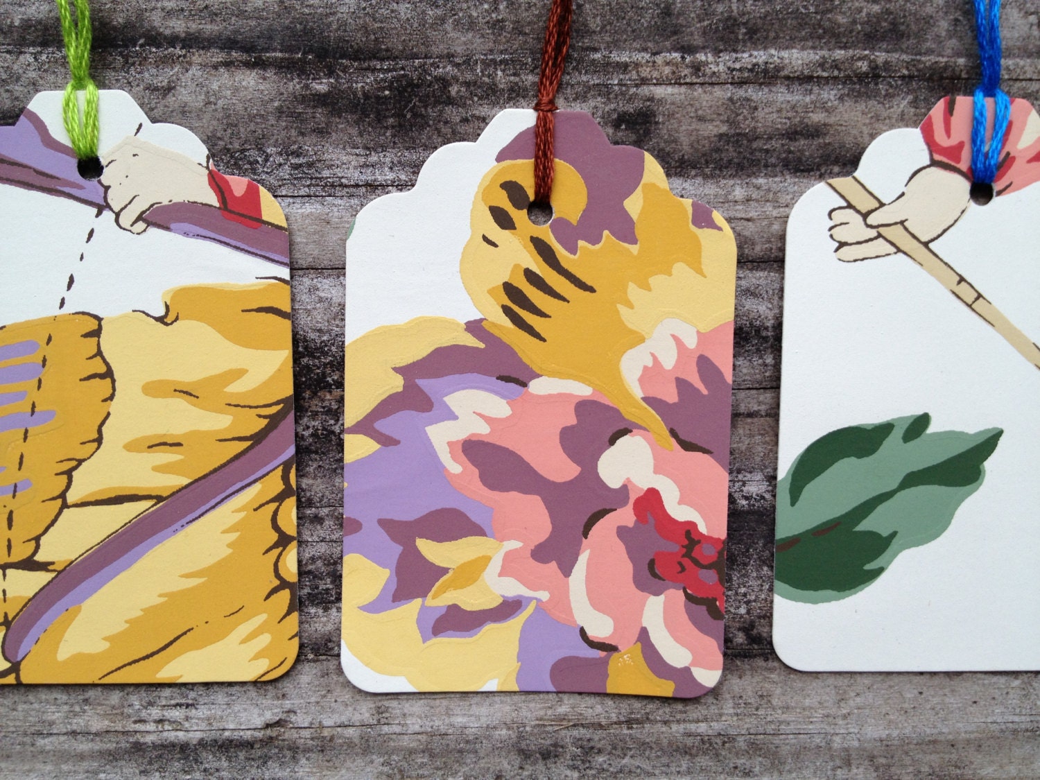 Gift Tags- Repurposed Wallpaper- Great Texture- One Half Dozen Random Selection