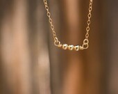 Tiny Beaded Necklace - gold filled delicate three peas in a pod necklace small - simple everyday dainty jewelry - adenandclaire