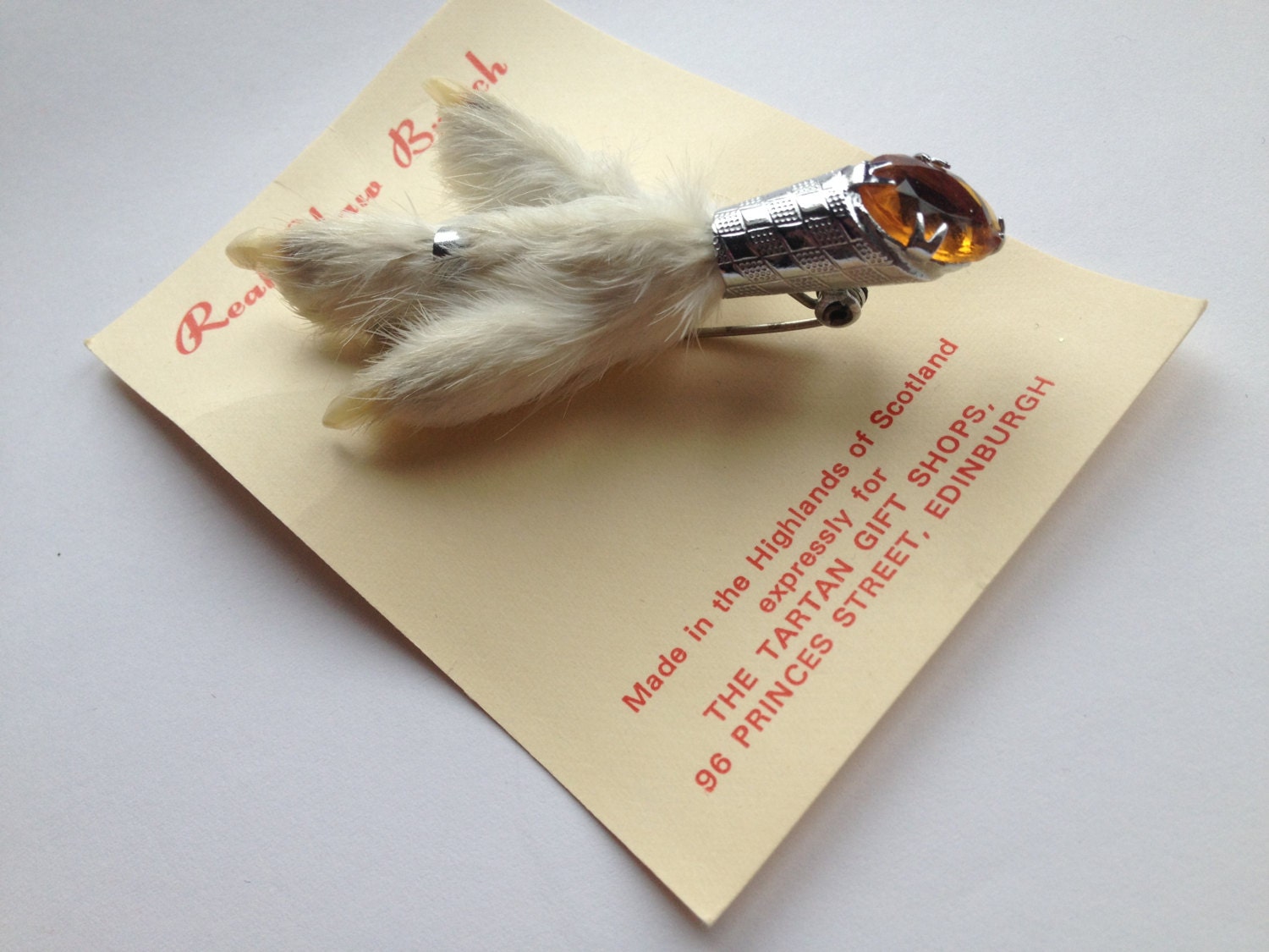 MAY 10% SALE Vintage Scottish grouse claw brooch, kilt, pin , Scotland