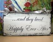 2 Sided Carved Sign Shabby Chic Wedding Sign Wedding,and they lived happily ever after, Flower girl sign,photo prop sign