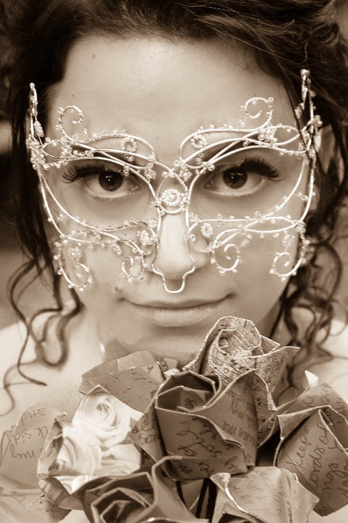 Silver vine masquerade mask, weddings, bridal accessories,handmade