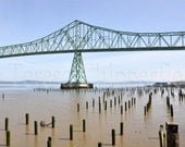 ASTORIA BRIDGE - 8 x 12 - Fine Art Photography - Historical, Landmark, Columbia River, Oregon Coast, Steel, Cantilever, Bridge Photo Print