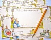 Baby Shower Advice Cards with Peter Rabbit, Set of 12 Cards