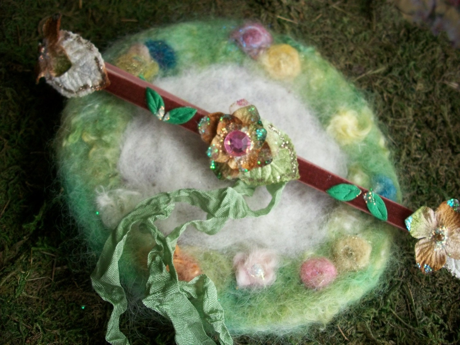 Headband, Woodland Oak Fairy, Hydrangea Blossom, Velvet Elastic