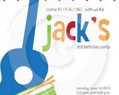 Music Party Collection (PRIMARY COLORS) - Invitation - P.I.Y. (print-it-yourself)