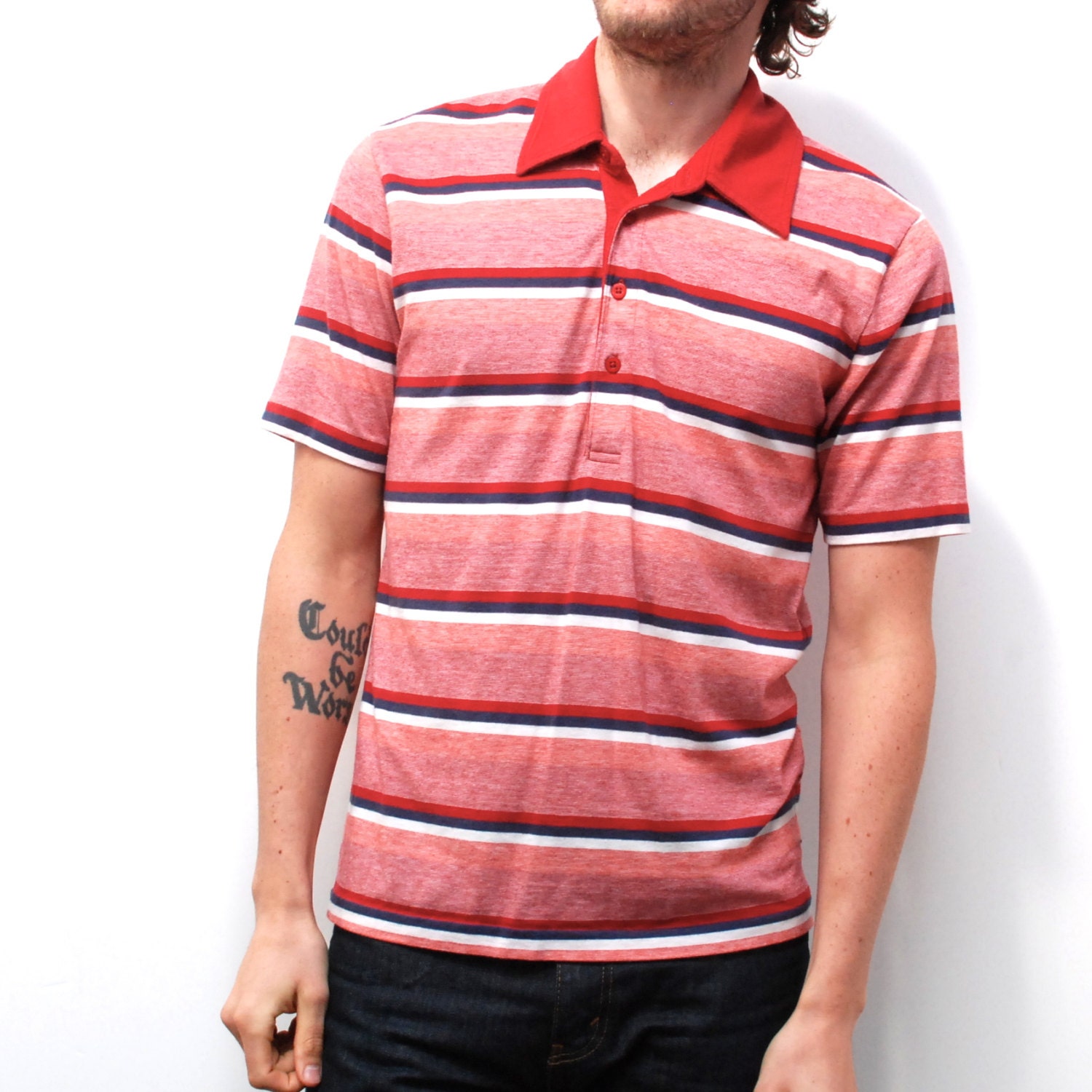 SOFT POLO summer style 80s  STRIPED soft short sleeve shirt