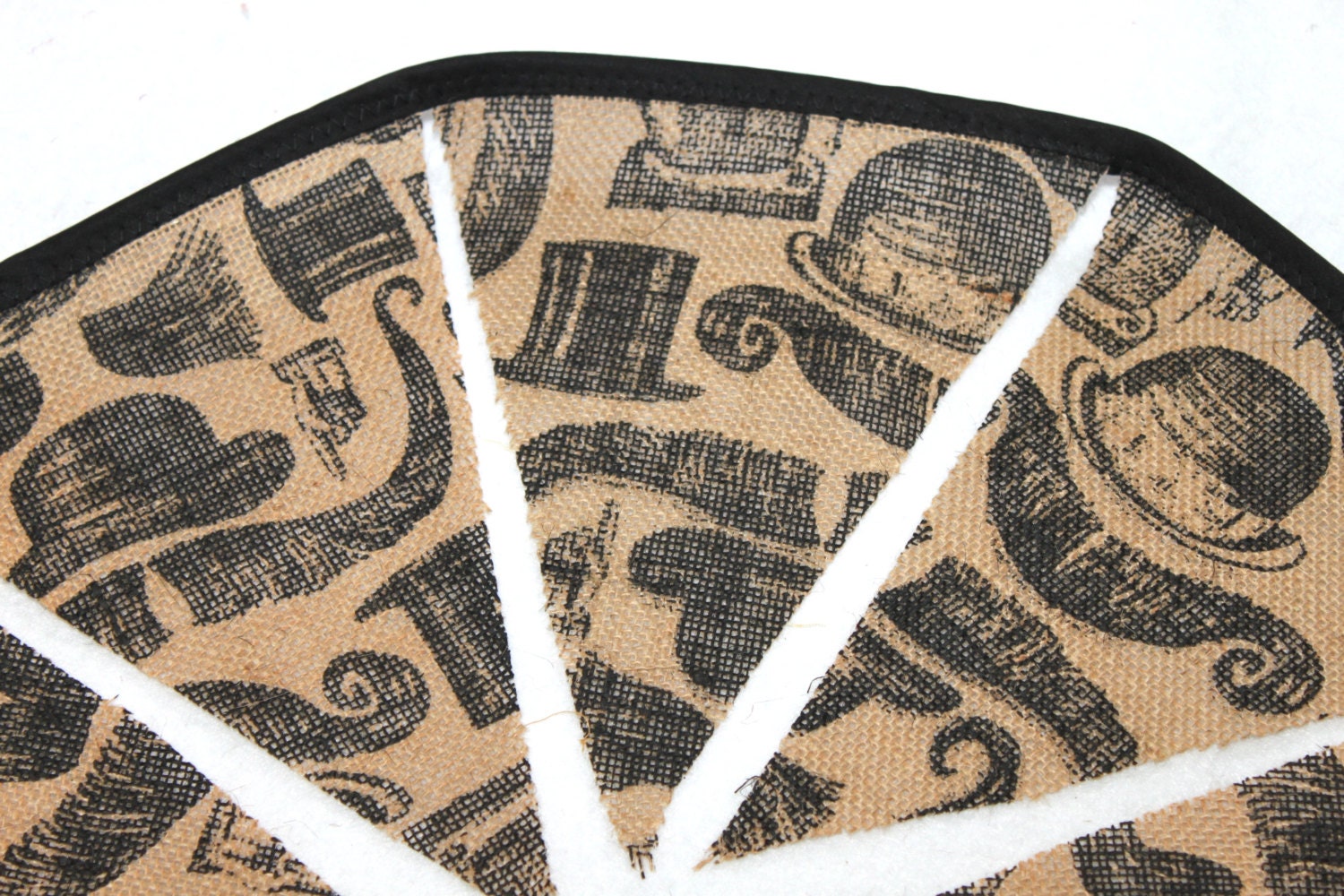 Burlap Bunting - Mustache Print in Black and Tan Il_170x135