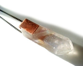 Huge Angel Opal Aura Quartz Crystal Necklace