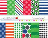 Soccer Boys Cute Digital Papers Backgrounds for Personal and Commercial Use, Soccer Patterns Soccer Backgrounds Il_170x135