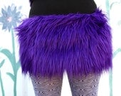 PuRpLe Fur SKIRT -- fluffy mini skirt tutu -- faux fur Costume accessory // dance hula hoop poi juggle festivals circus funky retro handmade