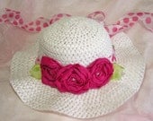 little girls easter hat pink poka dot