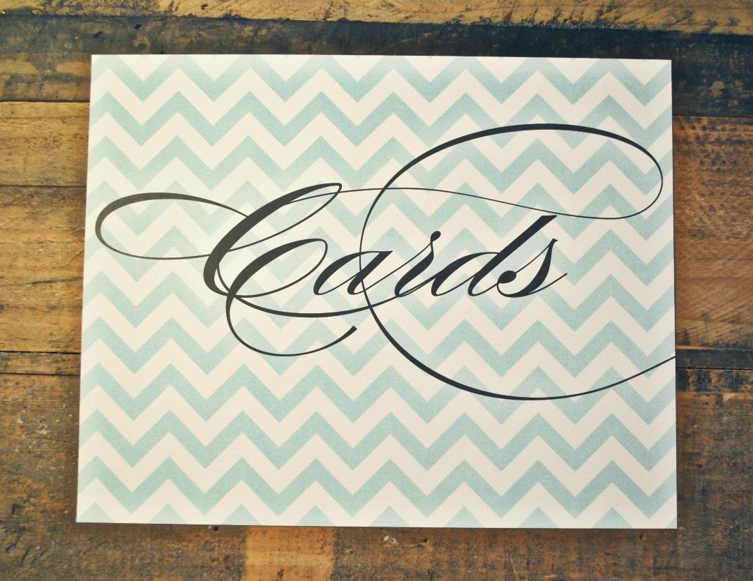 Cards Sign with Chevron Zig Zag for your Wedding of Special Event