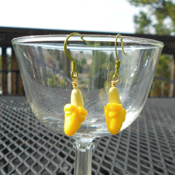 Polymer Clay Banana Earrings
