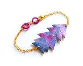 Chevron Friendship Bracelet Purple Ombre, Triangle Geometric Jewelry