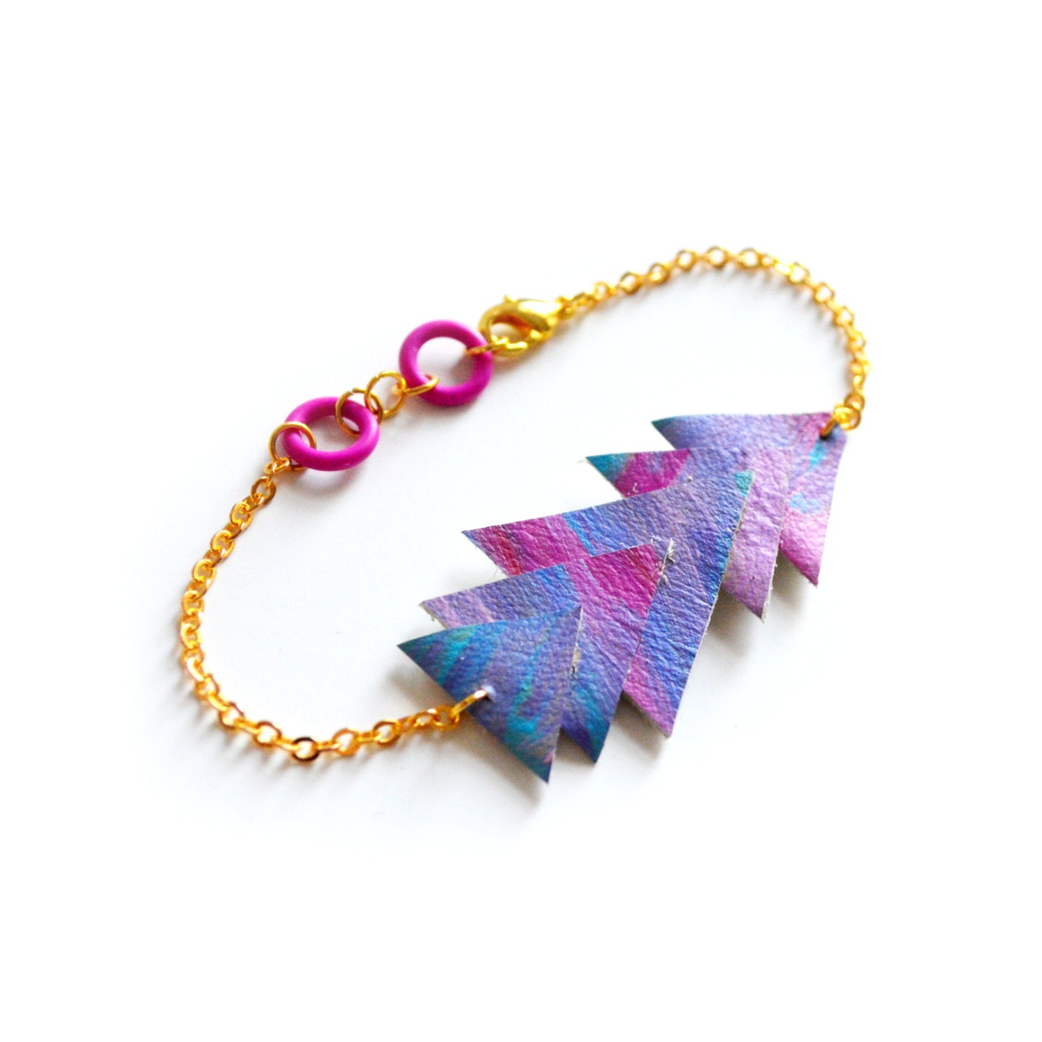 Chevron Friendship Bracelet Purple Ombre, Triangle Geometric Jewelry