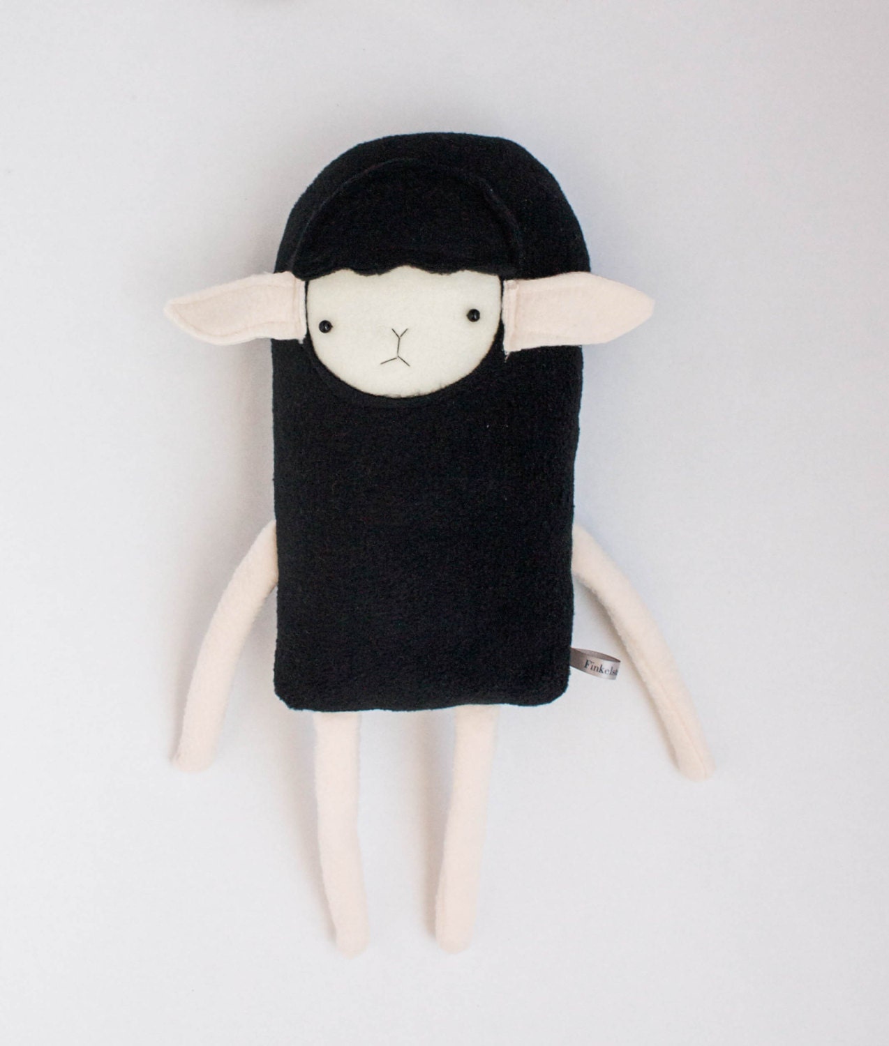Plush Black Sheep Lamb Friend- Finkelstein's Center Handmade Creature Toy