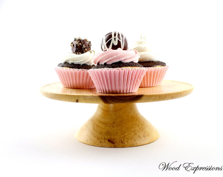 9 inch Cake Stand / Wood Pedestal Serving Cake Stand
