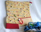 Pennants Wet Bag Set, Diaper Bag Set, Baby Shower Gift Set  - 12" Wet Bag & 5" Pacifier Pouch - Zippered, Reusable, Washable, Eco-Friendly
