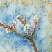 Little Plum sweet white blossoms - original watercolor - 9x12