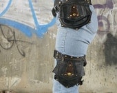 3 in 1 Black Leather Utility Belt Bag Boot and Thigh Holster  So many options