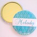 Teal Damask Pocket Mirror - Personalized - 2.25 Inches - Party Favor, Bridesmaid Gift, Shower Favor, Wedding Favor