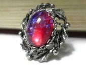 Vintage Ring Dragons Breath Opal Ring Vintage Jewelry Adjustable Ring Fire Opal Ring