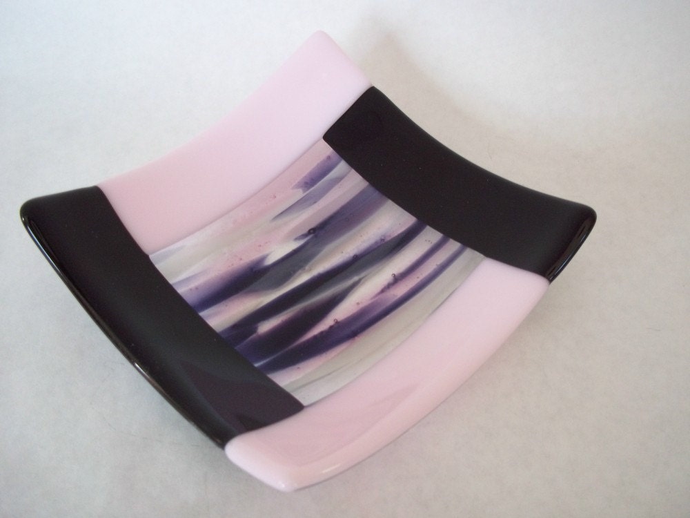 DISH - Paris Twilight Fused Glass Dish, Decorative Plate, XL Soap Dish, Valet