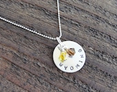 University of Wyoming Hand Stamped Metal Necklace