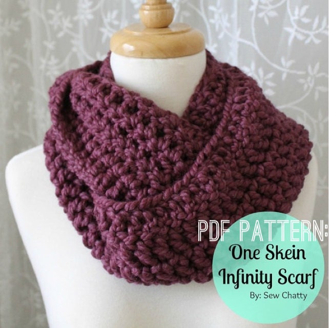 PDF PATTERN One Skein Infinity Scarf