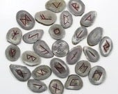 Natural Bone Rune Set Elder Futhark Square Edge 1 (Hand Carved) With Manual & Pouch