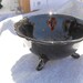Mt Pleasant 3 footed Black Glass Candy Dish