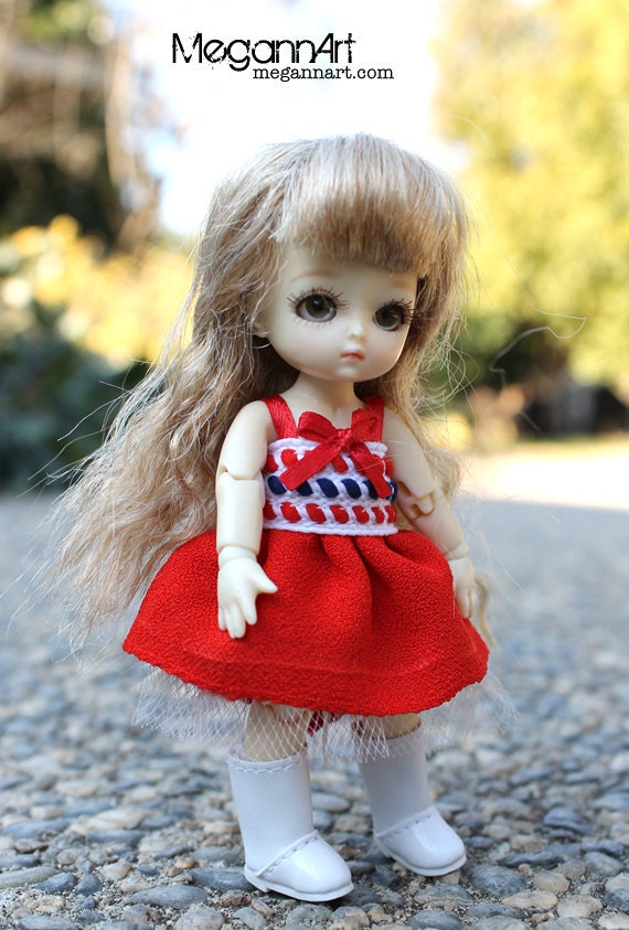Red, White, and Blue Dress for Puki Puki and Honee-B