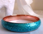 MATISSE enamel on copper sea blue cuff bracelet
